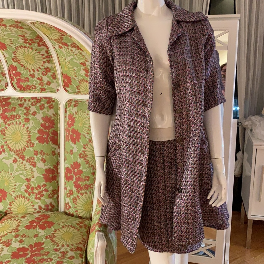 Authentic Chanel brand new tweet Jacket/Dress/coat. And skirt for free.